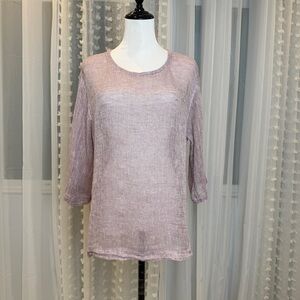 PureJill Linen Lavender Women's Blouse
